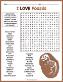 (3rd 4th 5th 6th Grade) FOSSILS - PALEONTOLOGY Word Search
