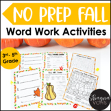 NO PREP Fall Literacy Activities