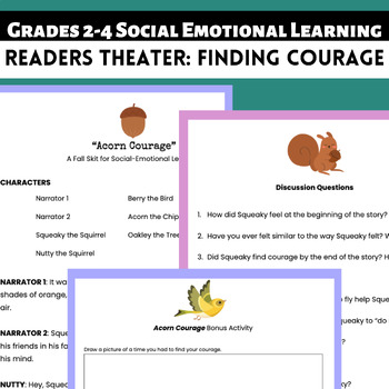 Preview of Readers Theater | SEL: Courage | Fall Social Emotional Learning | NO PREP