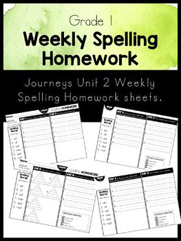 NO PREP First Grade Journeys Spelling Homework: Unit 2 (Lessons 6-10)