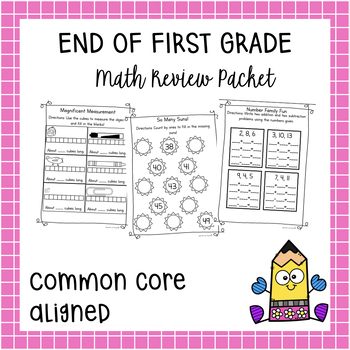 Preview of NO PREP First Grade Springtime Spiral Review Packet of Math Concepts