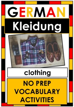 Preview of NO PREP - GERMAN - VOCAB Activities - CLOTHING