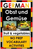NO PREP - GERMAN - VOCAB Activities - Fruit and Vegetables