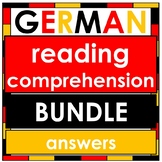 NO PREP German BUNDLE Reading Comprehension Worksheets