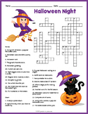 NO PREP HALLOWEEN Crossword Puzzle Worksheet Activity - 4 