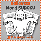 NO PREP HALLOWEEN Vocabulary Word Sudoku Puzzle Worksheets