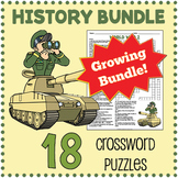 NO PREP HISTORY Crossword Worksheet Activity Bundle