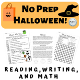 NO PREP Halloween Activities - Reading, Writing, Math