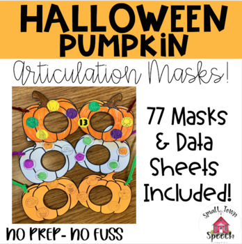 Preview of NO PREP- Halloween Pumpkin Articulation Mask- Speech & Language Therapy