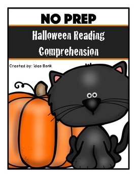 Preview of NO PREP Halloween Reading Comprehension Freebie