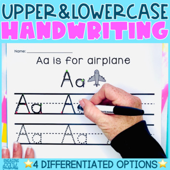 Preview of NO PREP Handwriting Practice Upper and Lowercase Letters | PreK Kindergarten