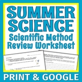 End of Year Summer Science Worksheet Activity Hypothesis V