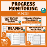 IEP Goal Progress Monitoring Sheet BUNDLE for Preschool, E