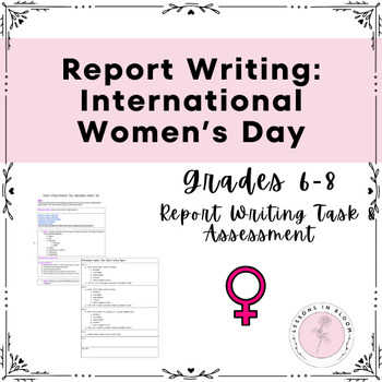Preview of NO-PREP- INTERNATIONAL WOMEN'S DAY REPORT WRITING TASK