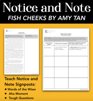 Notice And Note Analysis Fish Cheeks By Amy Tan By Reading The World