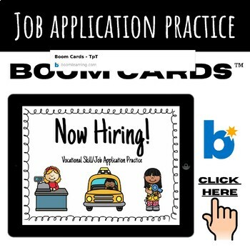 Preview of NO PREP! Job Application Practice - BOOM CARDS