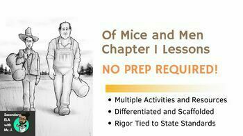 Preview of NO PREP LESSON(s): Of Mice and Men Chapter 1