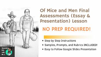 Preview of NO PREP LESSON(s): Of Mice and Men FINAL PROJECT AND ESSAY