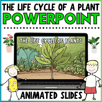 Preview of NO PREP Life Cycle of a Plant PowerPoint for K-2nd Grade