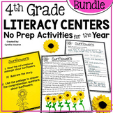 4th Grade Easy Literacy Centers for All Year | No Prep Lit