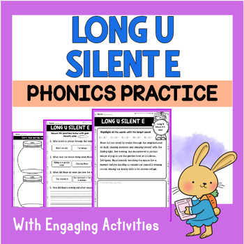 Preview of NO PREP Long U Silent E CVCE Activities w/ Passages & Word Sorts -ube -ude, etc