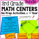 3rd Grade MATH Centers No Prep for All Year Bundle
