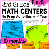 3rd Grade No Prep Math Centers Games Review Activities Wor