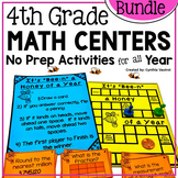 4th Grade MATH Centers No Prep All Year Bundle