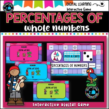 Preview of NO PREP MATH GAME- Precentages of whole numbers Interactive Game
