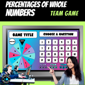 Preview of NO PREP MATH GAME- Precentages of whole numbers Interactive Game VS 2-