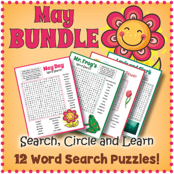 Preview of NO PREP MAY Word Search Worksheet Activity Packet / Fun Morning Work