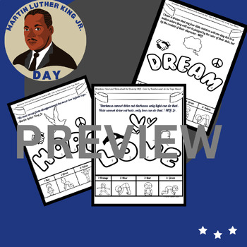 Preview of Martin Luther King Jr. coloring pages, Black History Month, mindfulness/yoga MLK
