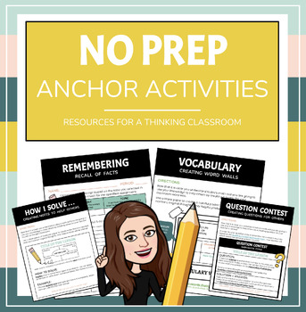 Preview of NO PREP Math Anchor Activities
