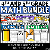 NO PREP Math Bundle Upper Elementary Worksheets