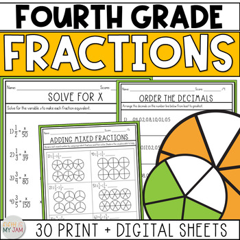 Preview of 4th Grade Fraction Math Worksheets