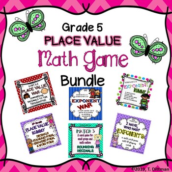 Preview of CCSS 5.NBT NO PREP Math Game Bundle: Place Value