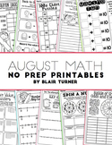 NO PREP Math Printables - AUGUST