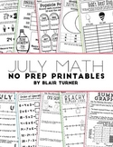 NO PREP Math Printables - JULY