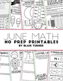 NO PREP Math Printables - JUNE
