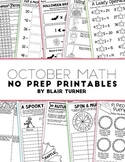 NO PREP Math Printables - OCTOBER