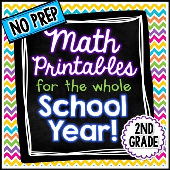 Preview of NO PREP Math Worksheets - 2nd Grade (Printables for the Whole Year)