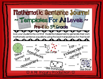 Preview of NO PREP Mathematics Sentence Journal for ALL Operations - Pre-K - 5th Grade