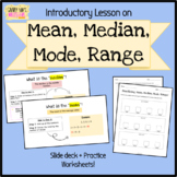 NO PREP! Mean, Median, Mode, Range Introductory Lesson + W