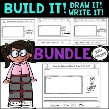 A NO PREP! BUNDLE Mixed Up Sentences! Build it! Draw it! Write it!
