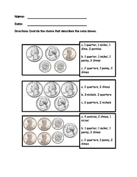 Preview of NO PREP Money Worksheets / Printables