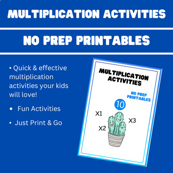 Preview of NO PREP Multiplication Math Mastery Pack (Multiplication Practice)