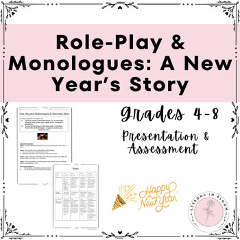 Preview of NO-PREP - NEW YEAR'S STORY & GOALS - ROLE PLAY - MONOLOGUES - ORAL PRESENTATION-