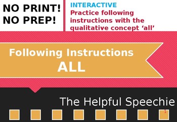 Preview of TELEHEALTH  - INTERACTIVE ACTIVITY Following Instructions with ALL