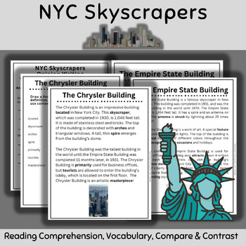 Preview of NO PREP New York City Skyscraper: Non Fiction Close Reading Context Clues Vocab