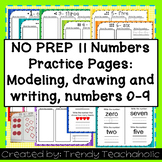 NO PREP- Numbers Practice Sheets- Practice showing, drawin